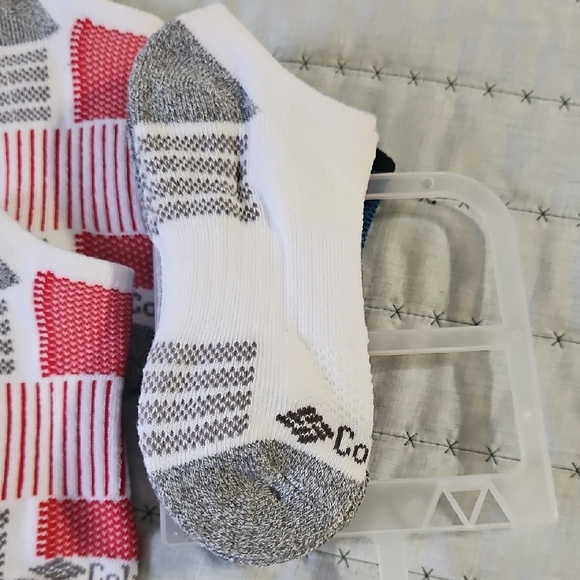 5 Pairs Columbia Athletic Socks Black and Red Performance Comfort - Picture 5 of 5